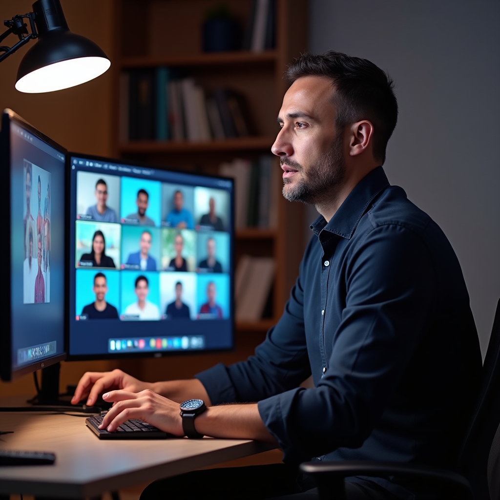 Онлайн стратегическая сессия с командой на экране